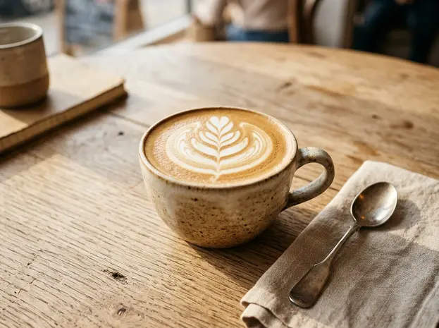 Flat white with latte art